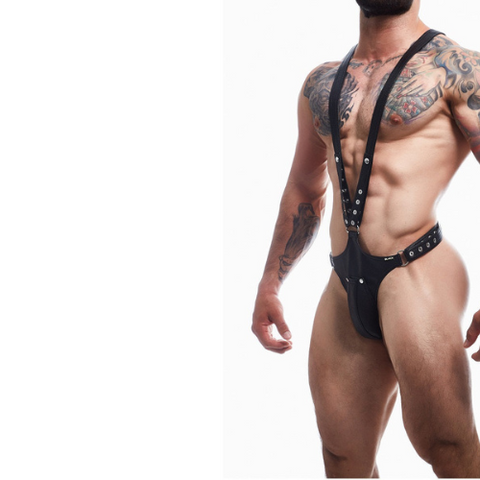 Black Leatherette Full Body Harness