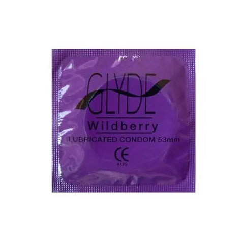 Glyde Ultra Wildberry Flavour Vegan Condoms 100 Bulk Pack